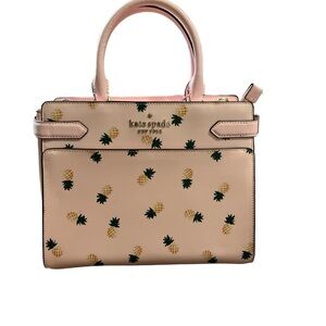 Kate Spade Staci Pineapple Printed Saffiano Medium
Satchel Crossbody Bag Pink